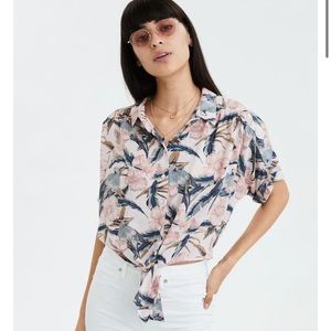 2 pack, cropped Hawaiian shirts.